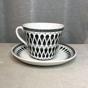 Vintage Upsala Ekeby Gefle Lillemor Tea Cup and Saucer: Swedish Modernism